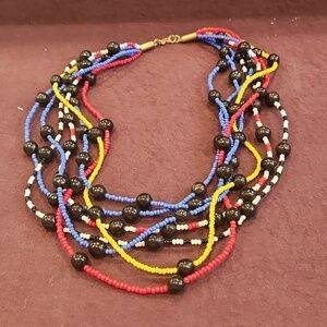 Beaded multicolored necklace 7 strand